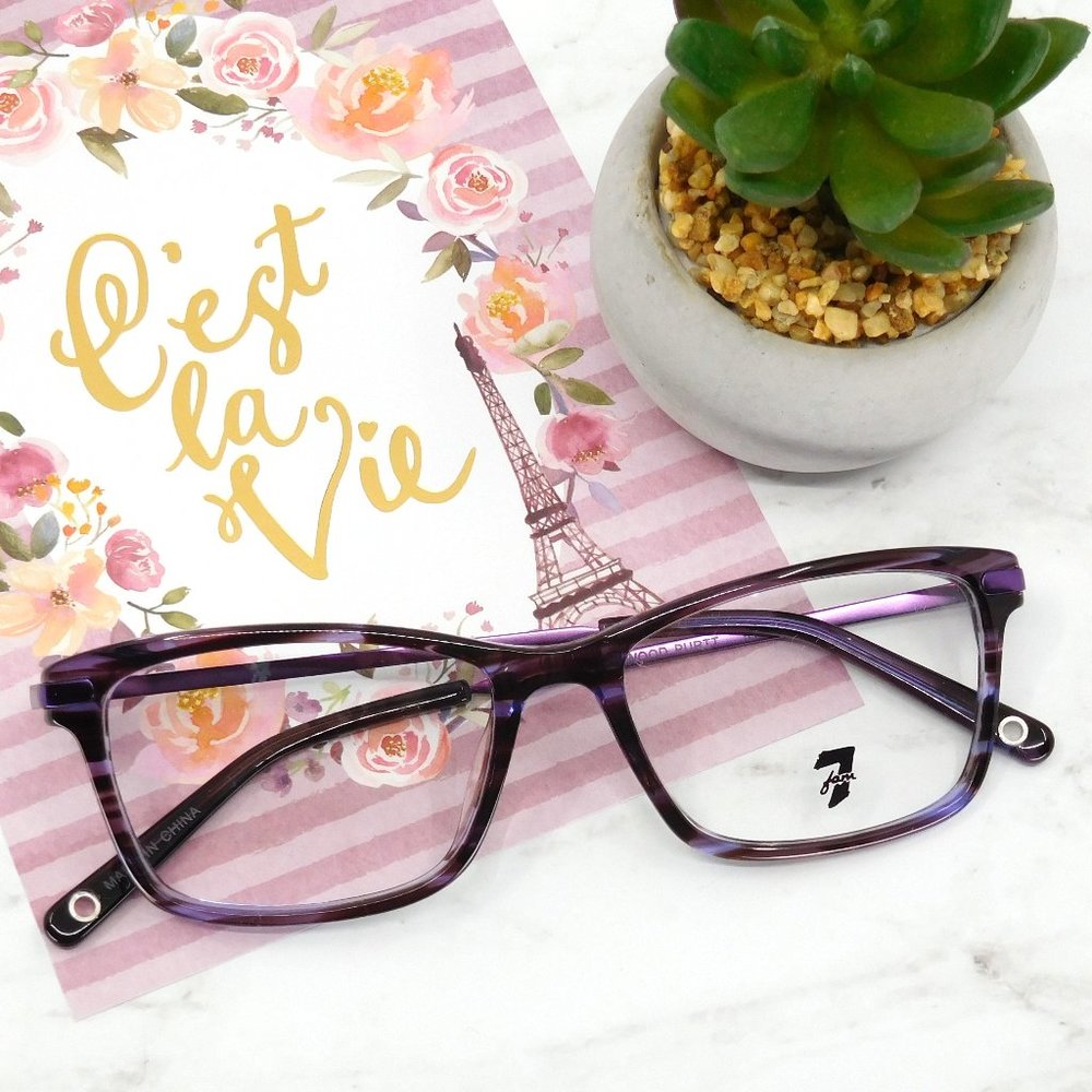7 FOR ALL MANKIND “Redwood” Purple Eyeglasses